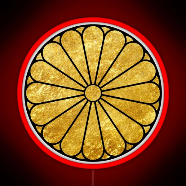 Kiku Chrysanthemum Mon Faux Gold RGB Neon Sign
