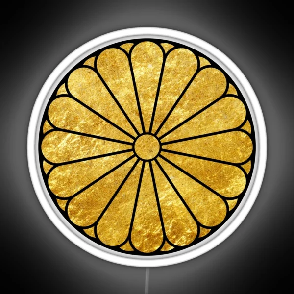Kiku Chrysanthemum Mon Faux Gold RGB Neon Sign