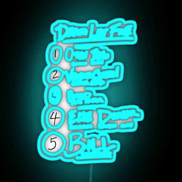 Kill Bill Quentin Tarantino List RGB Neon Sign