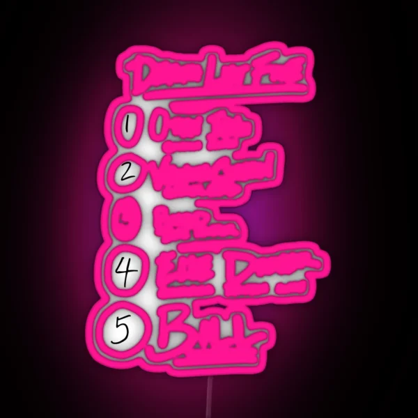 Kill Bill Quentin Tarantino List RGB Neon Sign