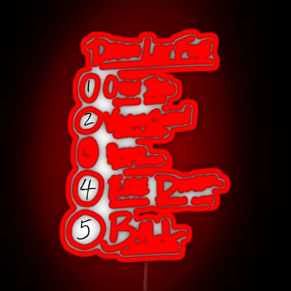 Kill Bill Quentin Tarantino List RGB Neon Sign