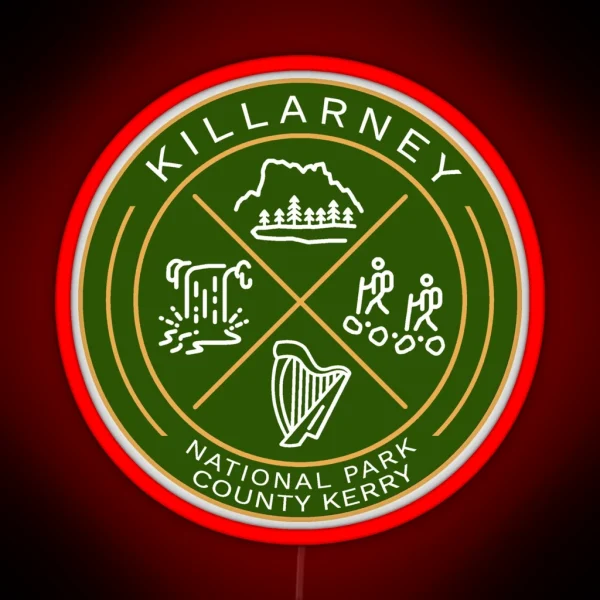 Killarney National Park Ireland Heraldic Logo RGB Neon Sign