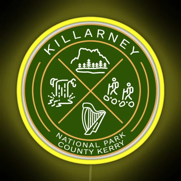 Killarney National Park Ireland Heraldic Logo RGB Neon Sign