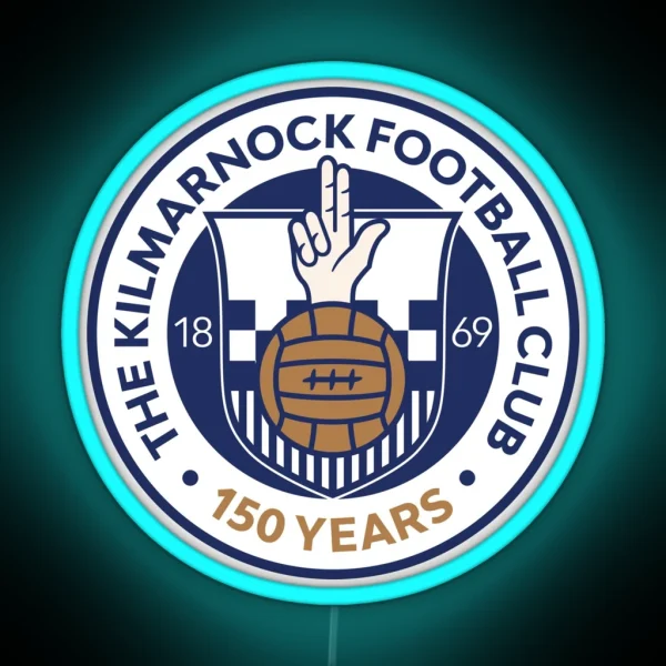 Kilmarnock 150th Anniversary Logo RGB Neon Sign