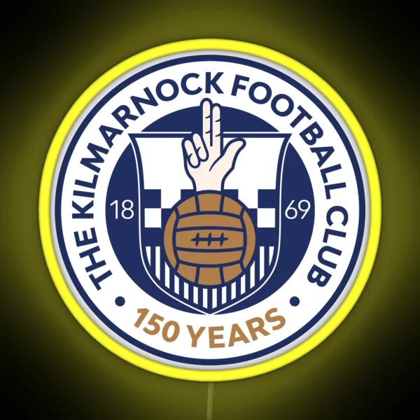 Kilmarnock 150th Anniversary Logo RGB Neon Sign