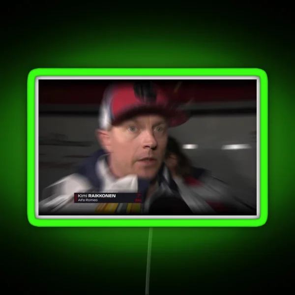 Kimi Raikkonen Formula One Reaction Meme RGB Neon Sign