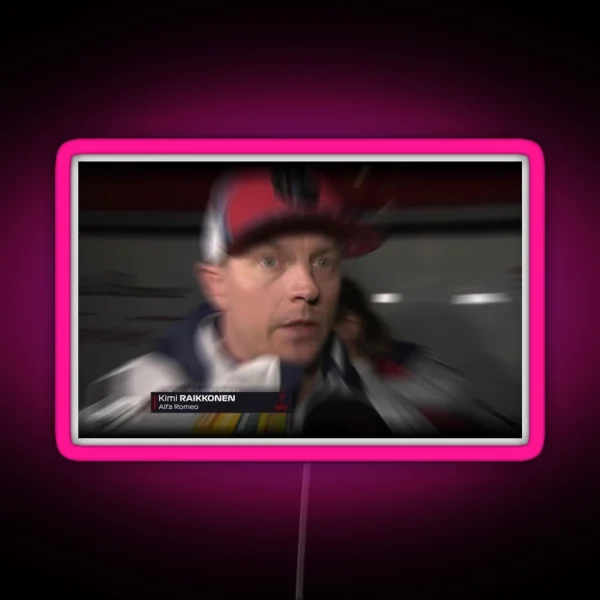 Kimi Raikkonen Formula One Reaction Meme RGB Neon Sign