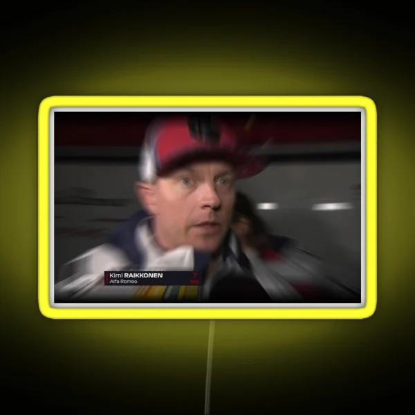 Kimi Raikkonen Formula One Reaction Meme RGB Neon Sign