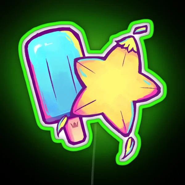 Kingdom Hearts Seasalt And Paopu Pattern RGB Neon Sign