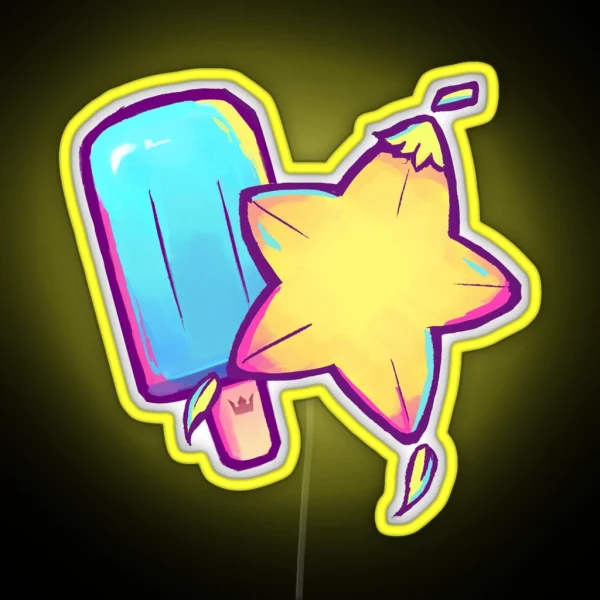 Kingdom Hearts Seasalt And Paopu Pattern RGB Neon Sign