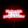 Sassy neon warning sign with bold anti-social statement humor