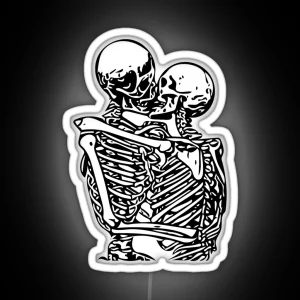 Kissing Skeletons Rib Cage RGB Neon Sign