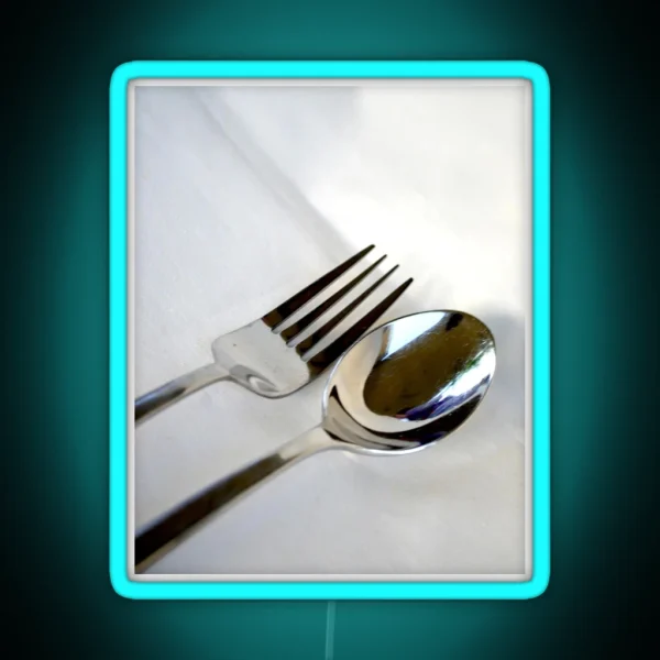 Kitchen Art Fork And Spoon RGB Neon Sign