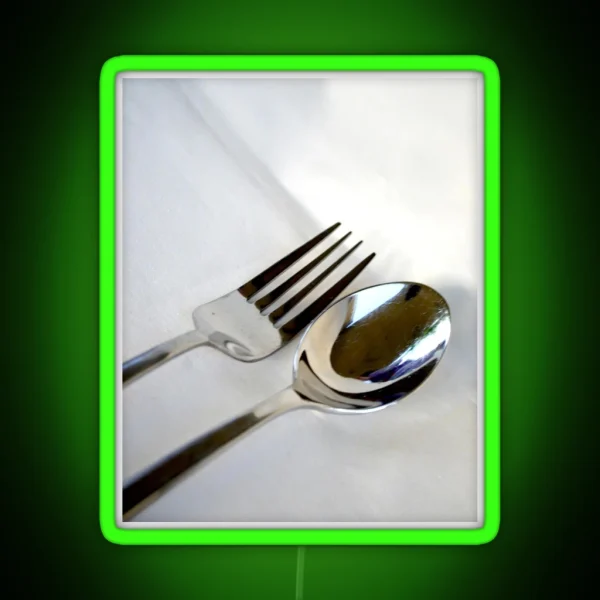 Kitchen Art Fork And Spoon RGB Neon Sign