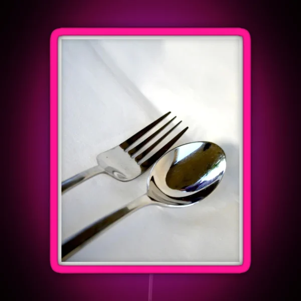 Kitchen Art Fork And Spoon RGB Neon Sign