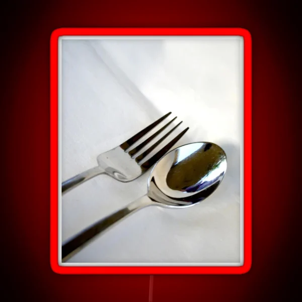 Kitchen Art Fork And Spoon RGB Neon Sign