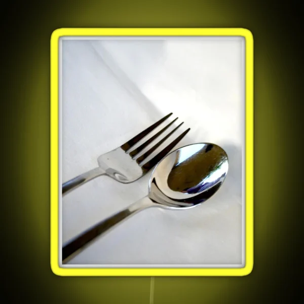 Kitchen Art Fork And Spoon RGB Neon Sign