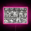 Personalized kitchen dresser with vibrant RGB neon LED lighting accents