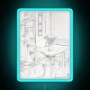 Neon kitchen art featuring colorful hand-drawn illustrations in vibrant tones.