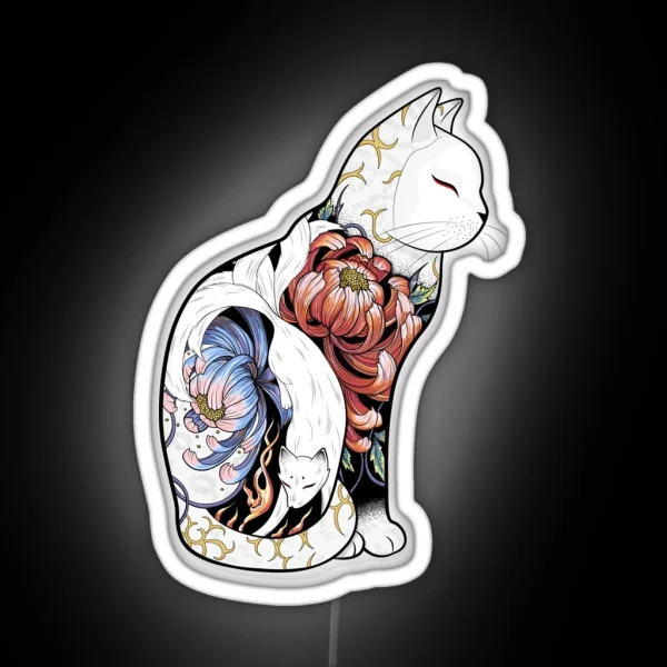 Kitsune Cat Tattoo RGB Neon Sign