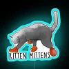Neon kitten mittens colorful LED glow wall decor lighting