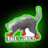 Vibrant kitten-themed LED neon sign for modern home decor enthusiasts.