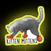 Colorful kitten mittens design RGB LED sign display art piece