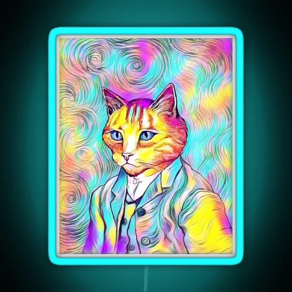 Kitten Van Gogh RGB Neon Sign