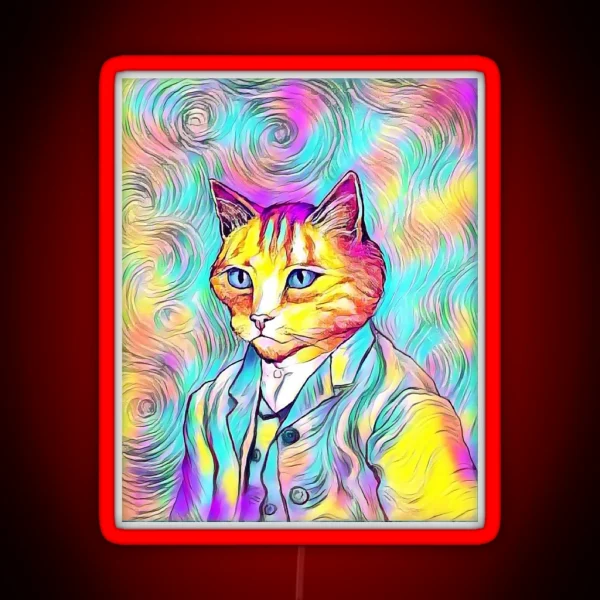 Kitten Van Gogh RGB Neon Sign