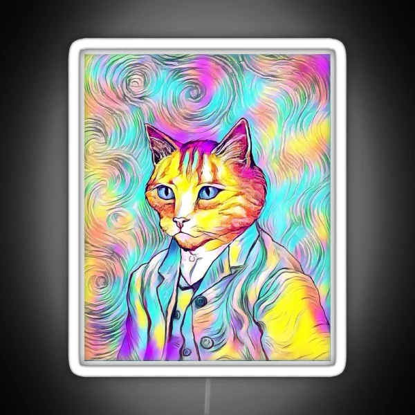 Kitten Van Gogh RGB Neon Sign