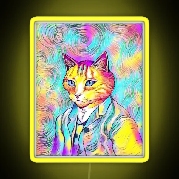 Kitten Van Gogh RGB Neon Sign