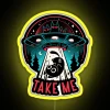 RGB Neon Sign: Kitty Alien Encounter UFO Cat Space Station