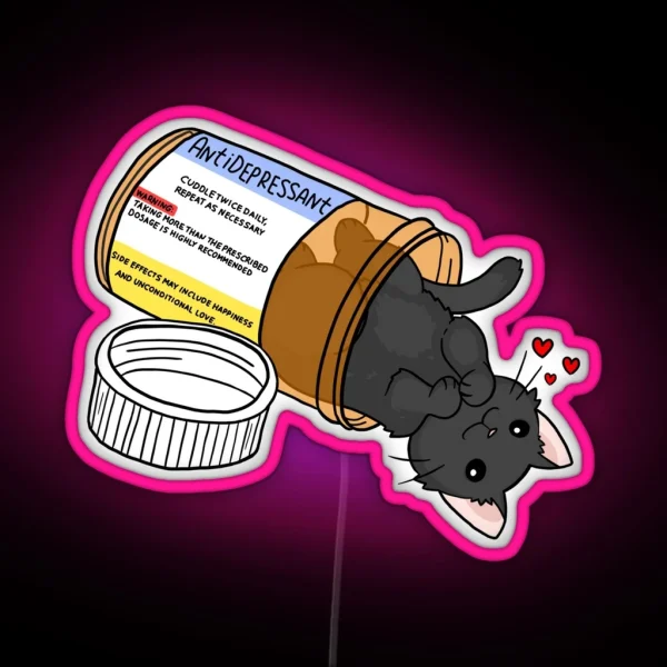 Kitty Antidepressant Love Medicine RGB Neon Sign