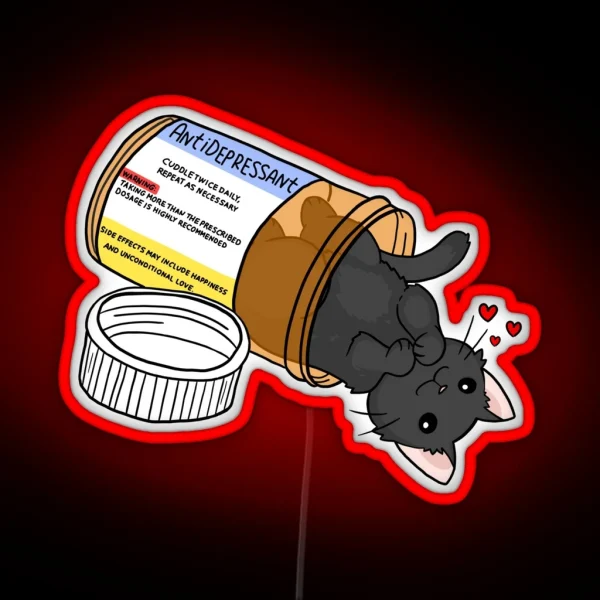 Kitty Antidepressant Love Medicine RGB Neon Sign