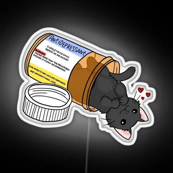 Kitty Antidepressant Love Medicine RGB Neon Sign