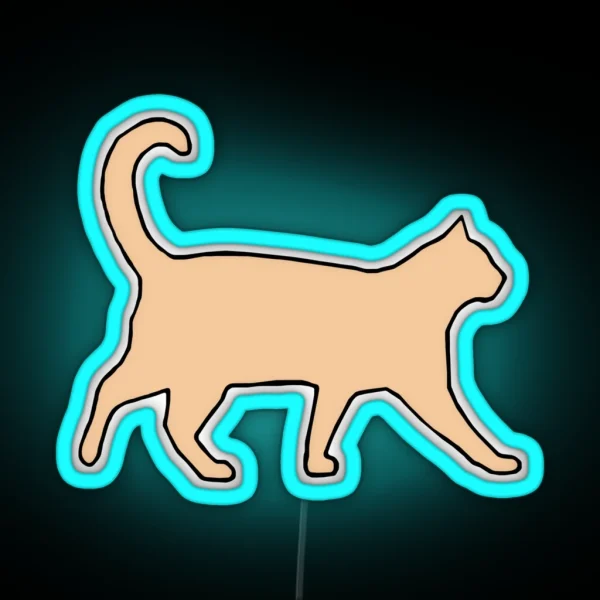 Kitty Cat Meow Friends Natural Tan RGB Neon Sign