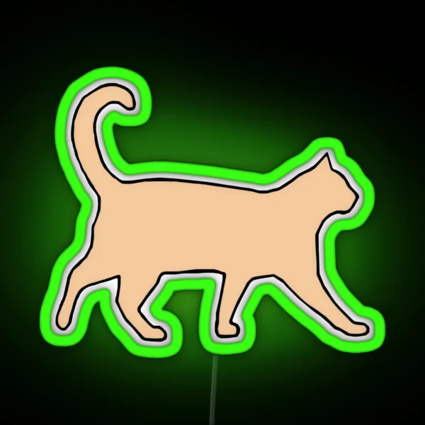 Kitty Cat Meow Friends Natural Tan RGB Neon Sign