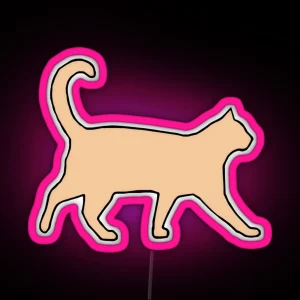 Kitty Cat Meow Friends Natural Tan RGB Neon Sign