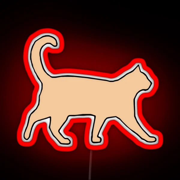 Kitty Cat Meow Friends Natural Tan RGB Neon Sign
