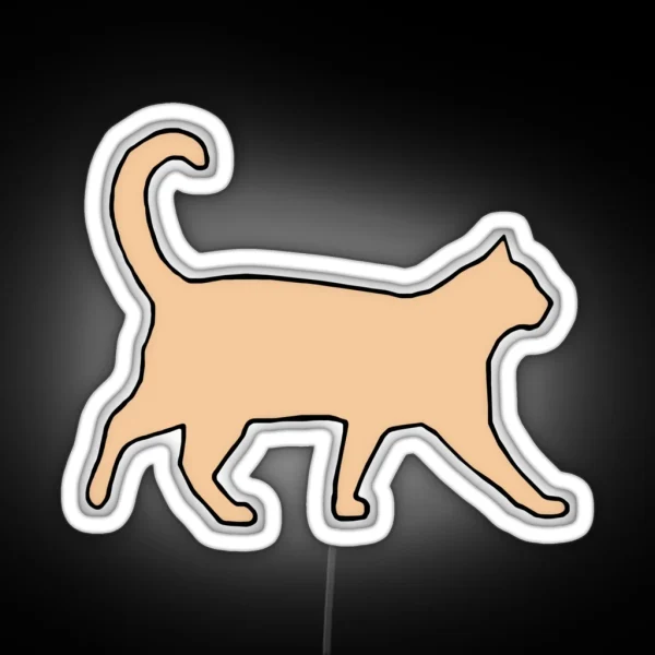 Kitty Cat Meow Friends Natural Tan RGB Neon Sign