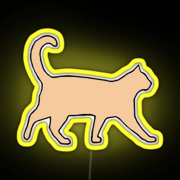 Kitty Cat Meow Friends Natural Tan RGB Neon Sign