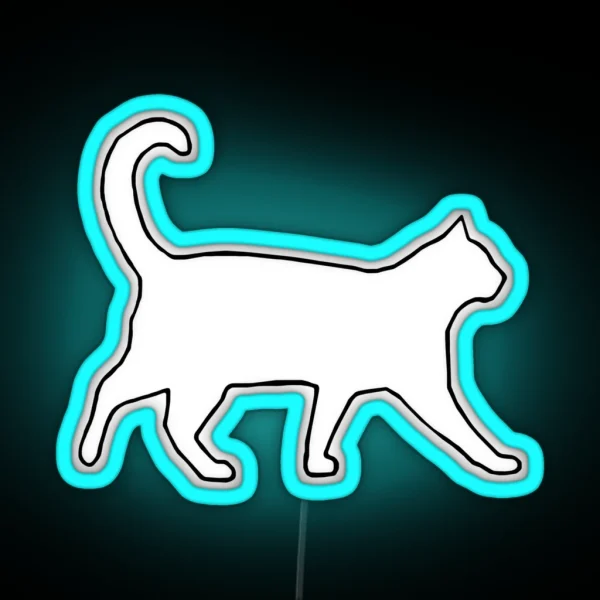 Kitty Cat Meow Friends Outline RGB Neon Sign