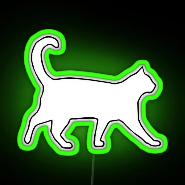 Kitty Cat Meow Friends Outline RGB Neon Sign