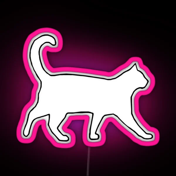 Kitty Cat Meow Friends Outline RGB Neon Sign