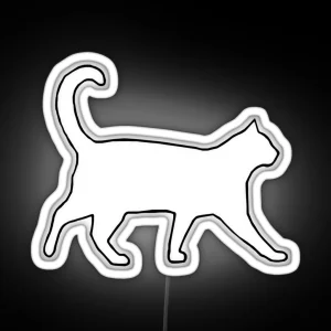 Kitty Cat Meow Friends Outline RGB Neon Sign