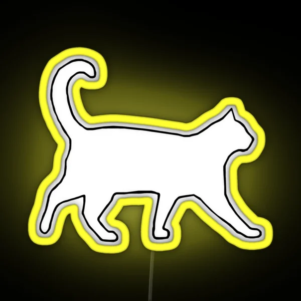 Kitty Cat Meow Friends Outline RGB Neon Sign