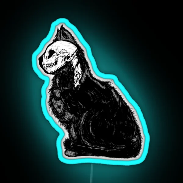Kitty Cat Skull RGB Neon Sign
