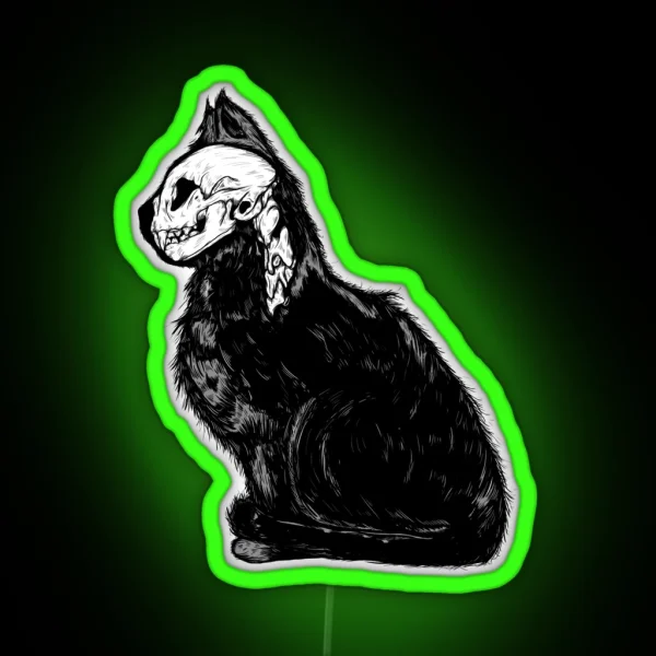 Kitty Cat Skull RGB Neon Sign