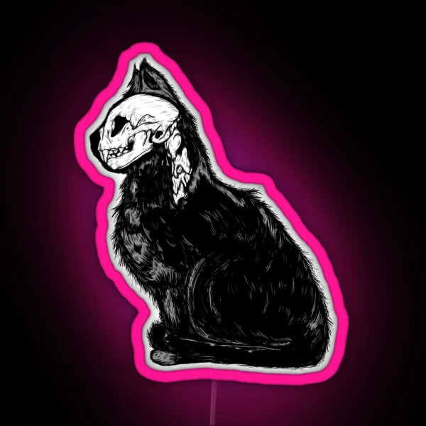 Kitty Cat Skull RGB Neon Sign