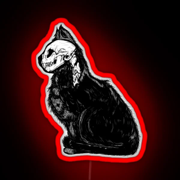 Kitty Cat Skull RGB Neon Sign